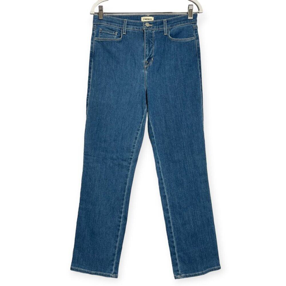 L'AGENCE Hansen High Rise Cigarette Jeans WOMENS 30x27 Blue Crop Denim